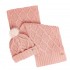 Barbour Ridley Beanie &amp; Scarf Set in Dusty Rose
