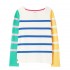 Joules Ladies Harbour Long Sleeve Jersey Top in  Cream Hotch Potch Stripe
