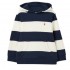 Joules Boy&#039;s Burlton Stripe Hooded Sweatshirt in Navy Cream Stripe