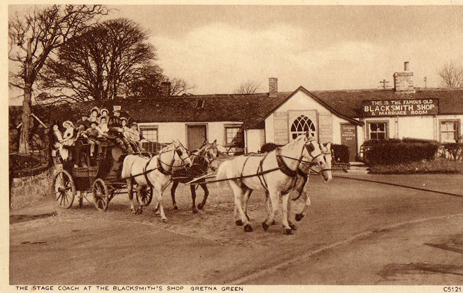 Coach at Gretna Green - Old vintage photograph